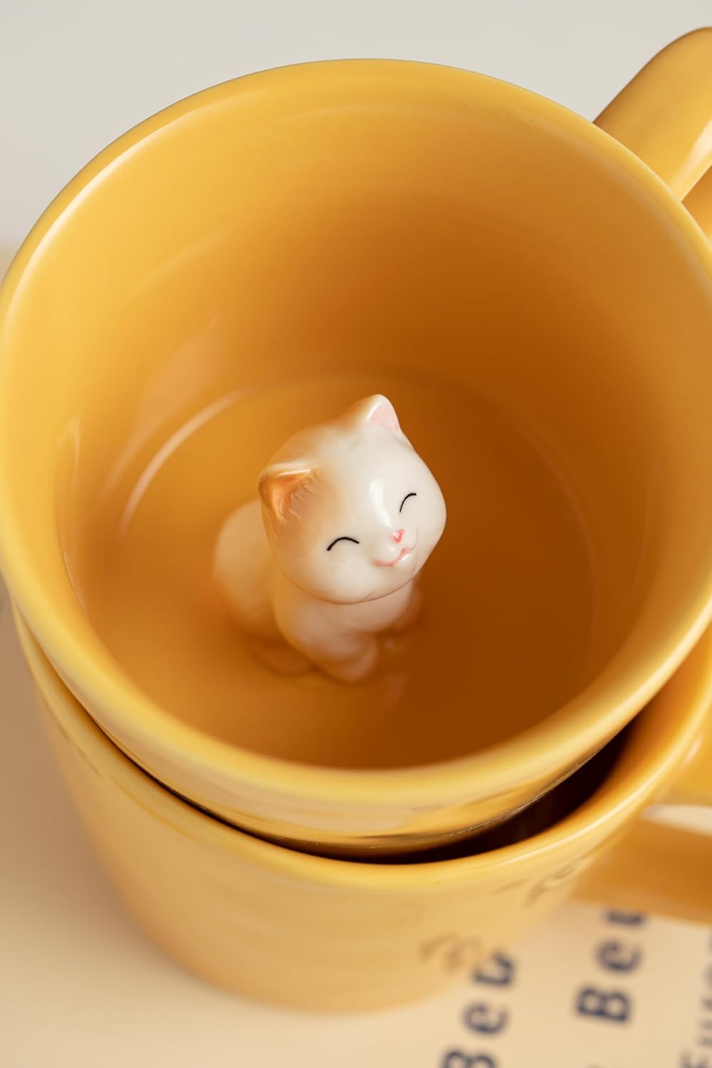 Cat Coffee Cup Hidden Ceramic Animal Inside Mug(yellow) - Image 6