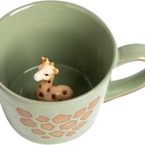 Giraffe Coffee Cup Ceramic 3D Wild Animal Inside Mug