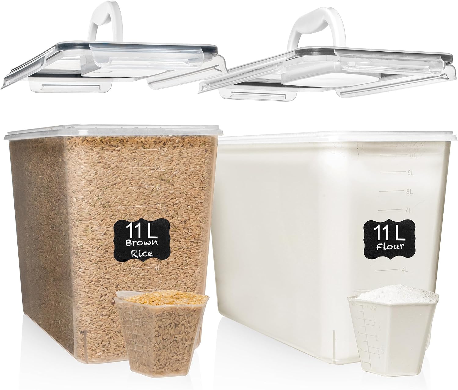2 PC (11L | 372 oz) Flour Sugar Storage Containers
