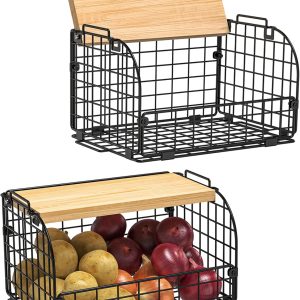 2 Set Stackable Wire Basket