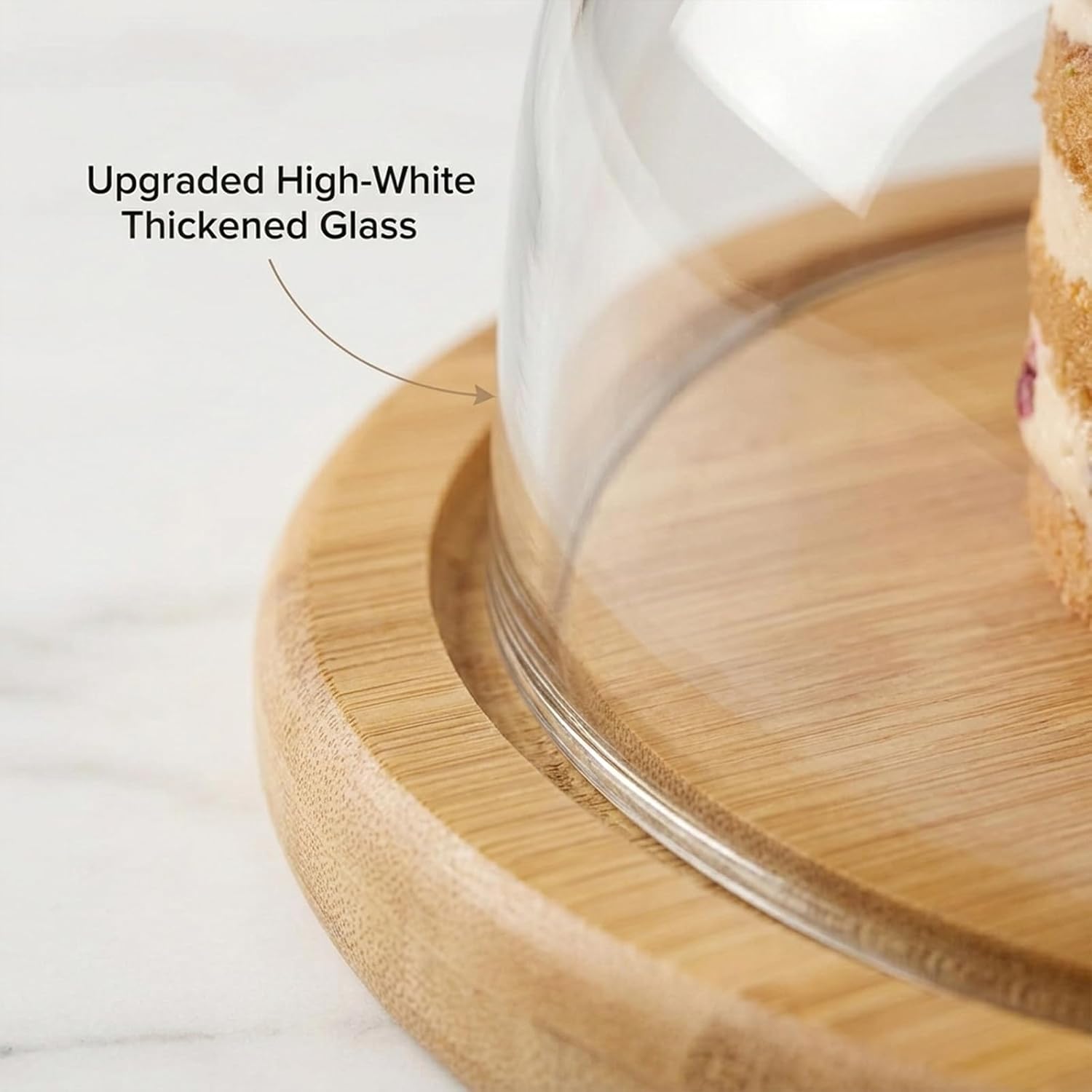 Glass Dessert Dome with Base - Image 3