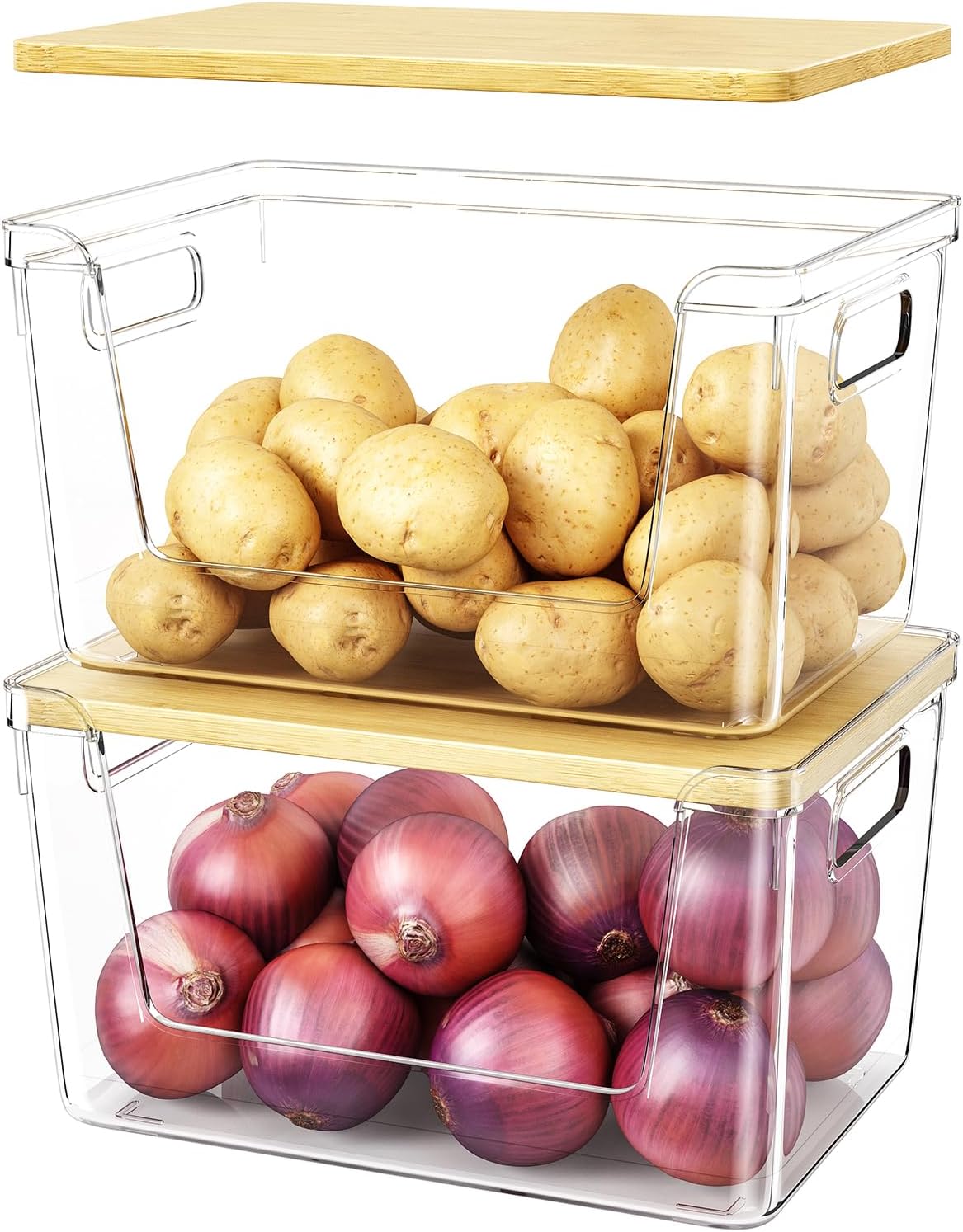 2 Set Pantry Organizer and Stackable Storage Kitchen
