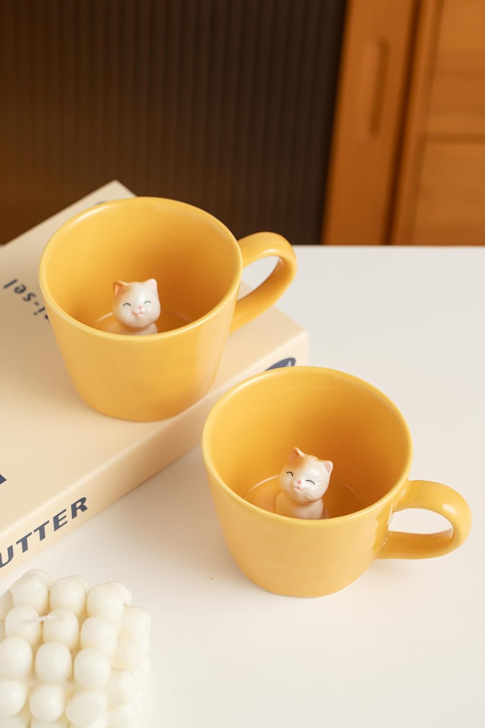 Cat Coffee Cup Hidden Ceramic Animal Inside Mug(yellow) - Image 4