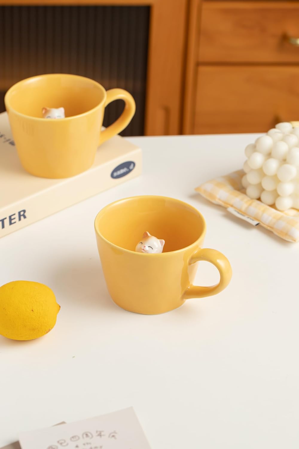 Cat Coffee Cup Hidden Ceramic Animal Inside Mug(yellow) - Image 7