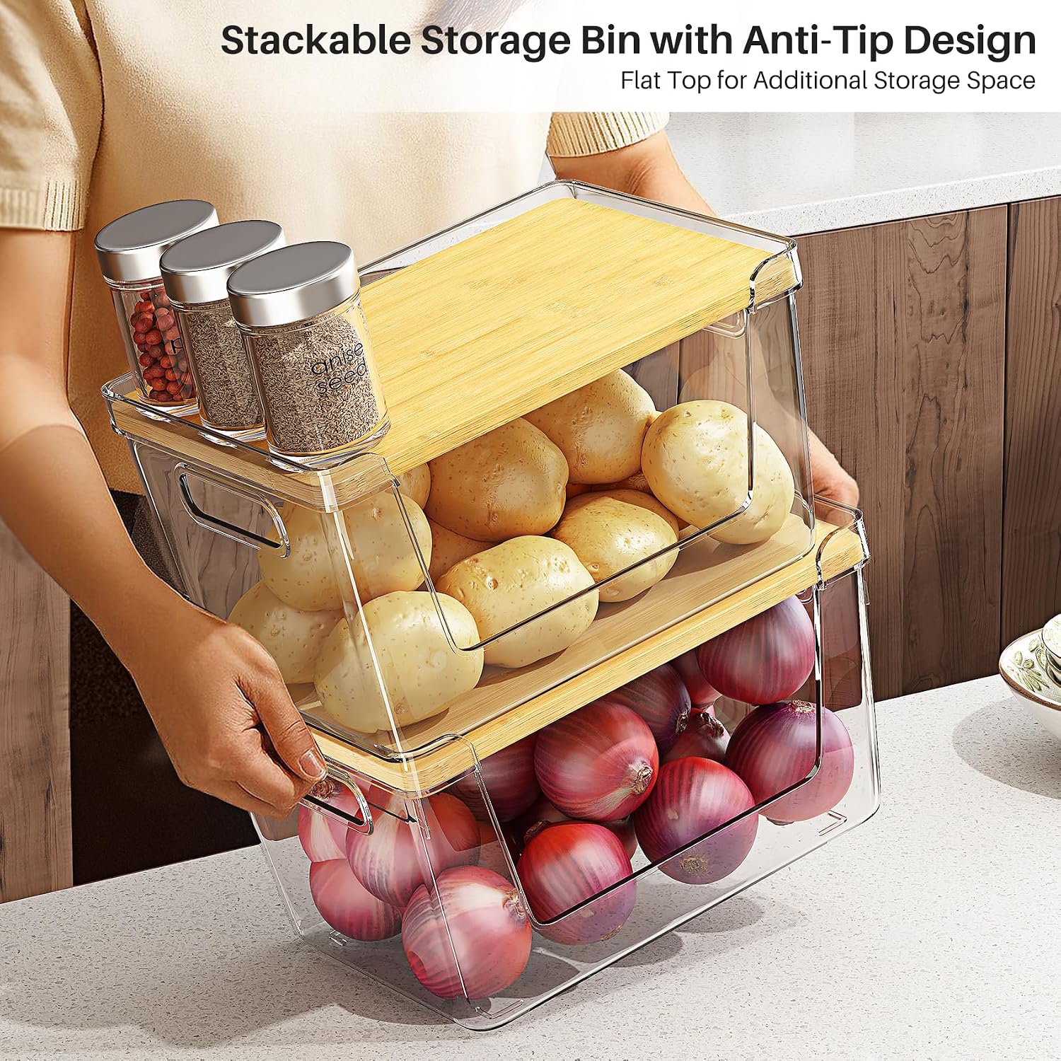 2 Set Pantry Organizer and Stackable Storage Kitchen - Image 3